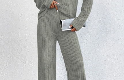 Casual Knitted Long Sleeve Pants Set