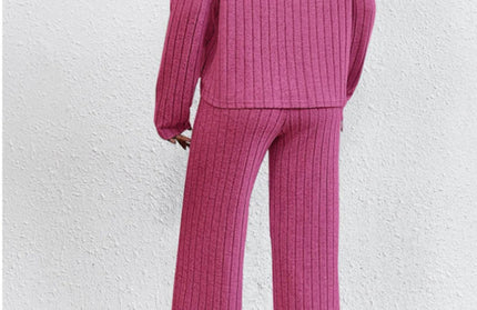 Casual Knitted Long Sleeve Pants Set