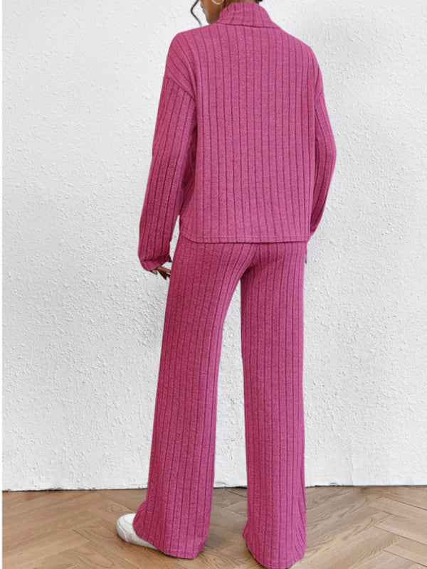 Casual Knitted Long Sleeve Pants Set