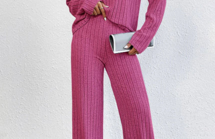 Casual Knitted Long Sleeve Pants Set