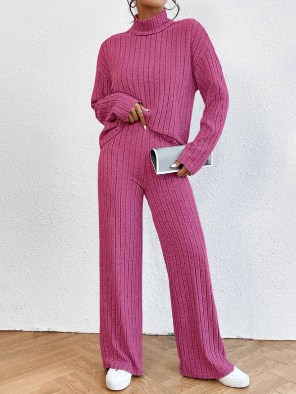 Casual Knitted Long Sleeve Pants Set