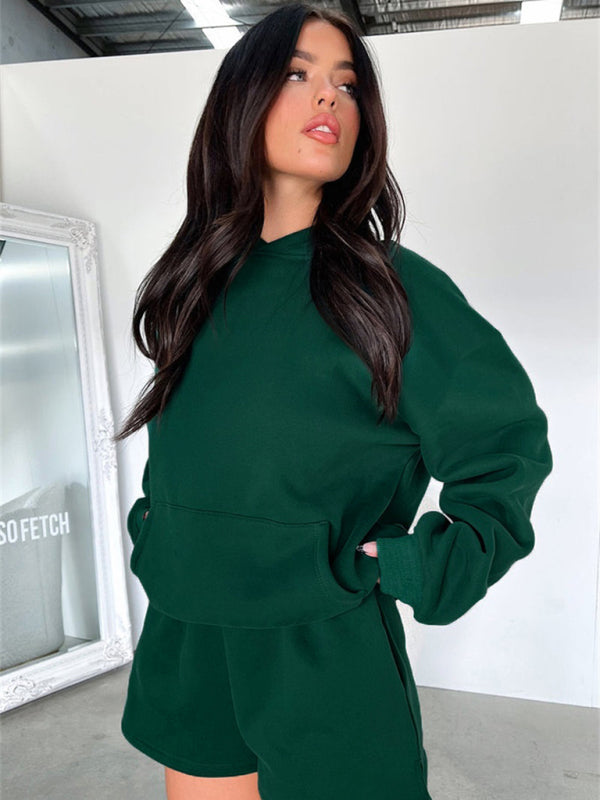 Loose Sweatshirt Shorts Set