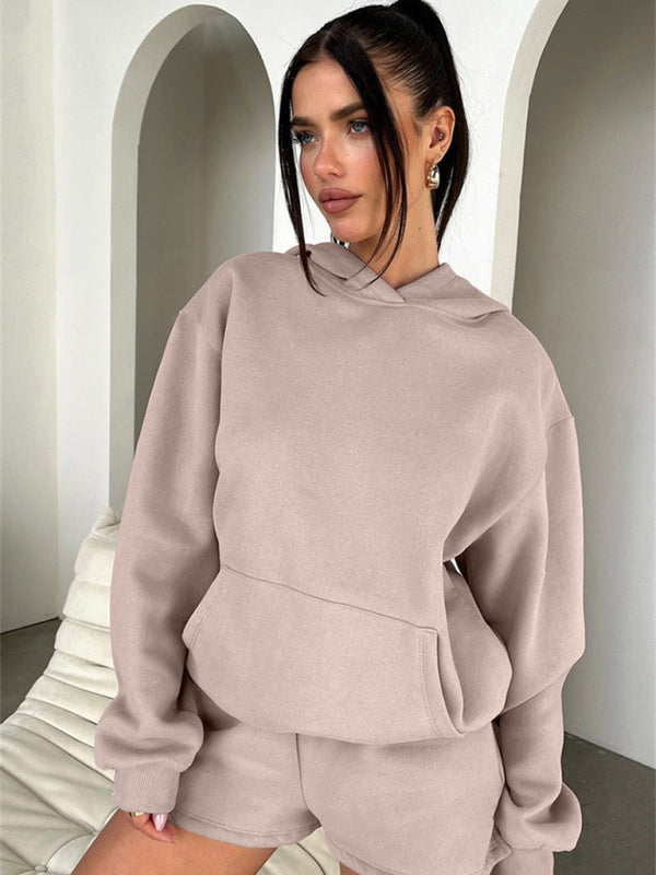 Loose Sweatshirt Shorts Set