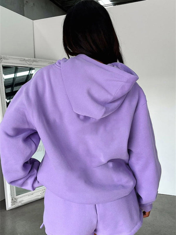 Loose Sweatshirt Shorts Set