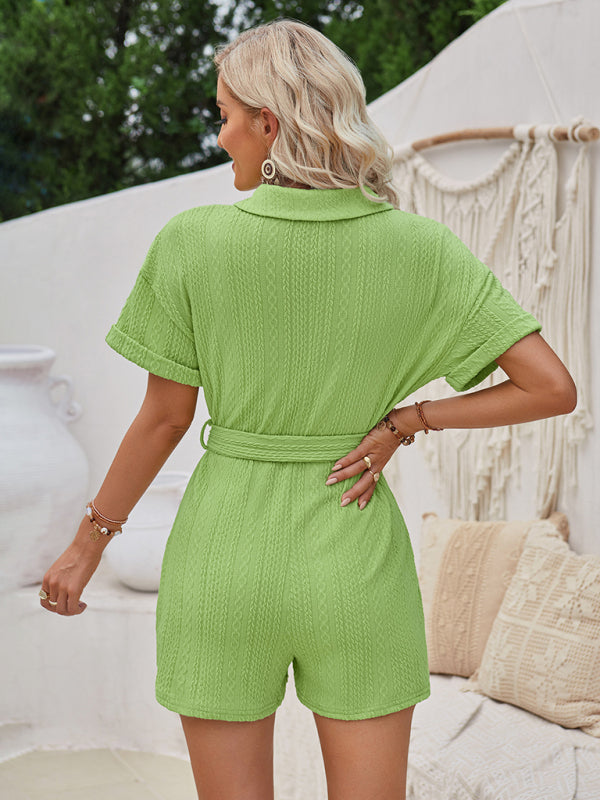 Casual Knitted Short Jumpsuit
