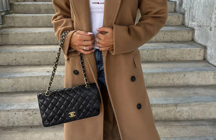 Simple Long Sleeved Slit Woolen Jacket