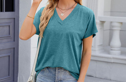 Casual V-Neck Short-Sleeved T-shirt