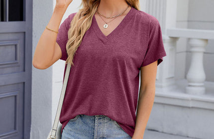 Casual V-Neck Short-Sleeved T-shirt
