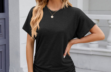 Round Neck Pleated T-shirt