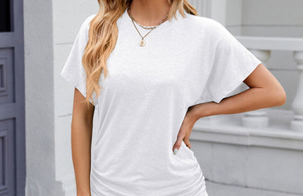 Round Neck Pleated T-shirt
