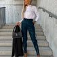 Slim Fit Leather Pants Pockets