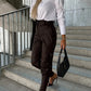 Slim Fit Leather Pants Pockets