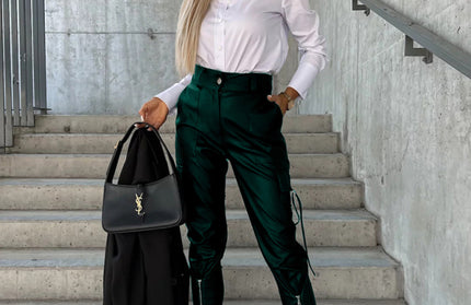 Slim Fit Leather Pants Pockets