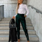 Slim Fit Leather Pants Pockets