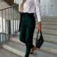 Slim Fit Leather Pants Pockets