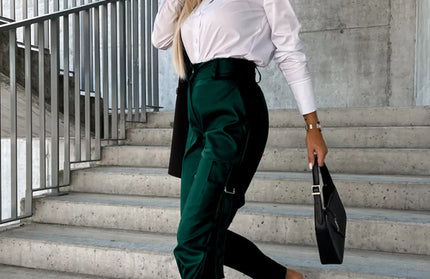 Slim Fit Leather Pants Pockets