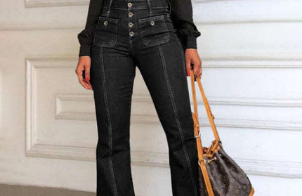 Stretch High Waist Flared Jeans