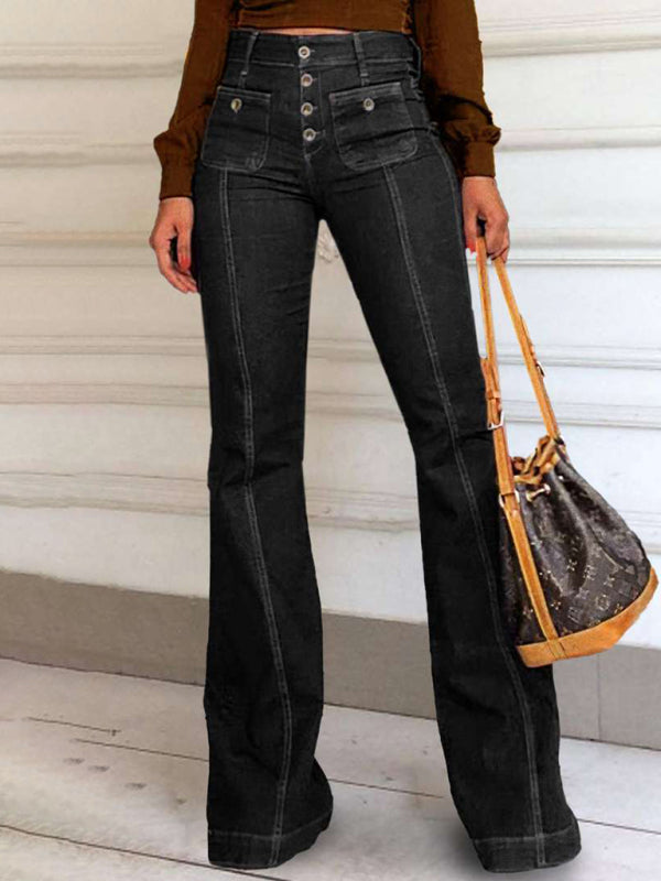 Stretch High Waist Flared Jeans
