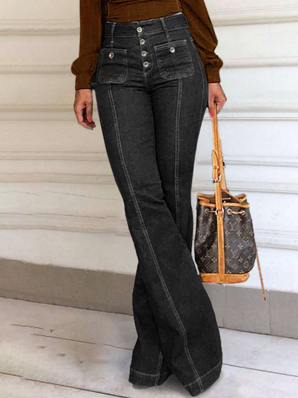Stretch High Waist Flared Jeans