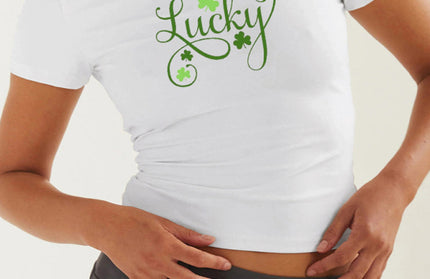 St. Patrick's Day Green Leaf Print T-Shirt