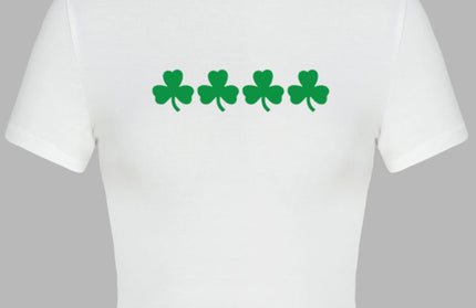 St. Patrick's Day Green Leaf Print T-Shirt