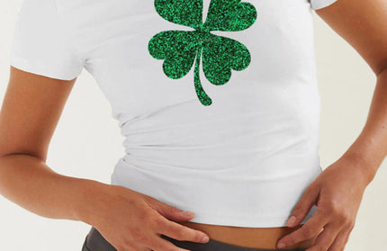 St. Patrick's Day Green Leaf Print T-Shirt