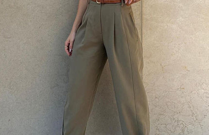 Loose High Waist Nine-Point Suit Pants