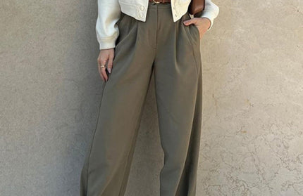 Loose High Waist Nine-Point Suit Pants
