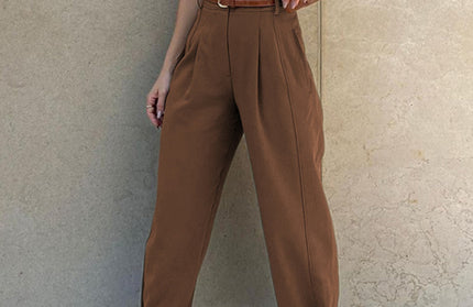 Loose High Waist Nine-Point Suit Pants