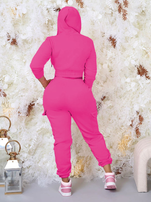 Hooded Lace Up Pants Set