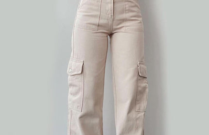 Mid-Rise Three-Dimensional Pocket Pants