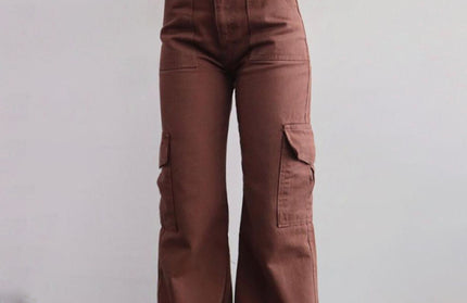 Mid-Rise Three-Dimensional Pocket Pants