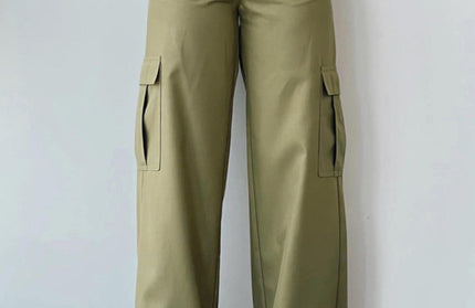 Mid-Rise Three-Dimensional Pocket Pants