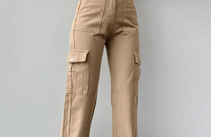 Mid-Rise Three-Dimensional Pocket Pants