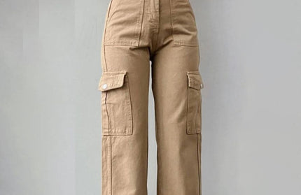 Mid-Rise Three-Dimensional Pocket Pants