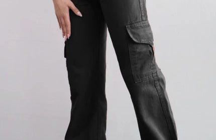 Mid-Rise Three-Dimensional Pocket Pants