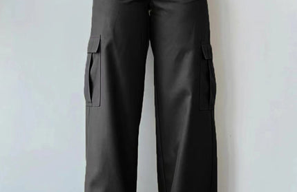 Mid-Rise Three-Dimensional Pocket Pants