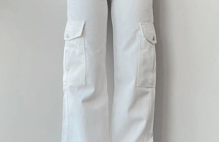 Mid-Rise Three-Dimensional Pocket Pants