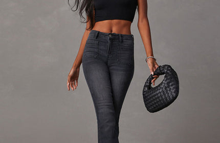 Retro Washed High Waist Flared Jeans