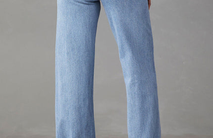 Loose Simple Tassel Straight Jeans