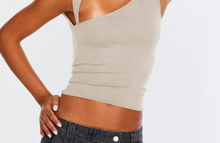 Half Backless Slim T Shirt