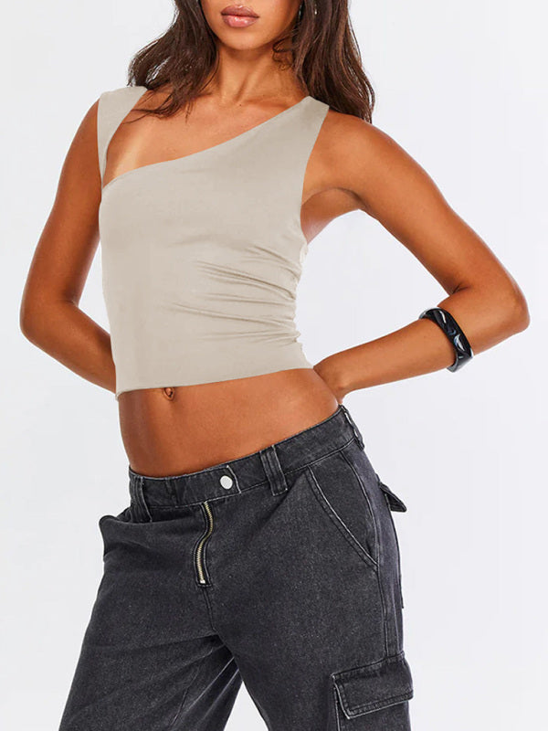 Half Backless Slim T Shirt