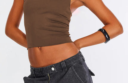 Half Backless Slim T Shirt