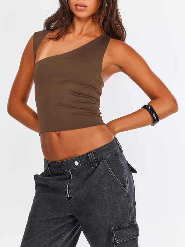 Half Backless Slim T Shirt