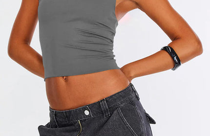 Half Backless Slim T Shirt