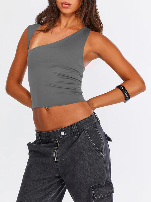 Half Backless Slim T Shirt