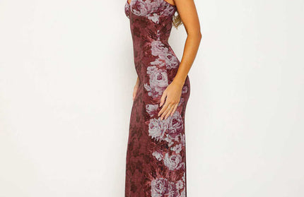 Casual Slim Printed Suspender Dress