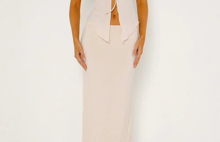 Slit Tube Top Long Skirt Set