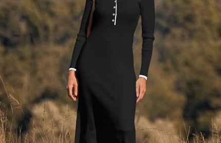Knitted Slim Long-Sleeved Dress