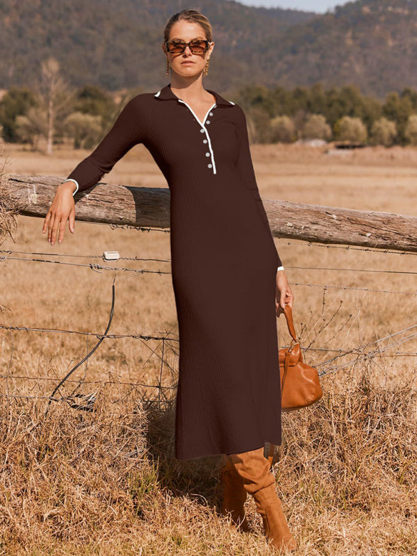 Knitted Slim Long-Sleeved Dress